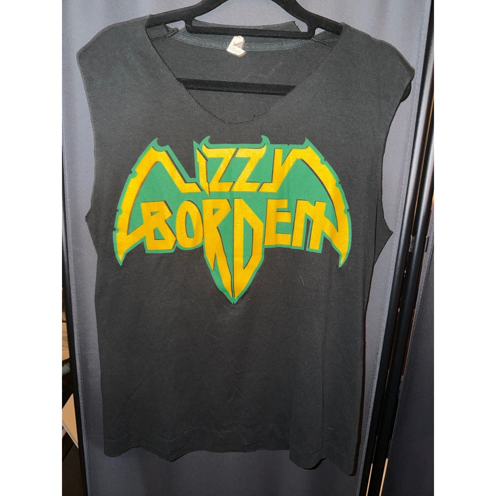 Vintage 80s Lizzy Borden Visual Lies Cut Off T Shirt Screen Stars Metal Blade S